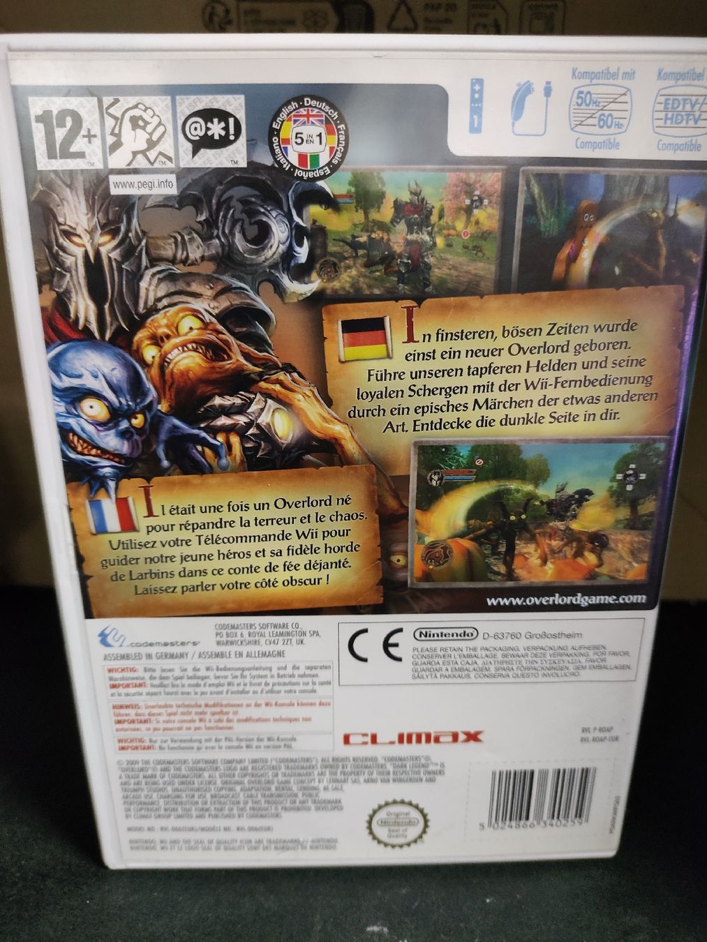 Nintendo Spiele: Overlord Dark Legend - Jeu Nintendo Wii - – Gebraucht aus Fribourg von PastGame 1