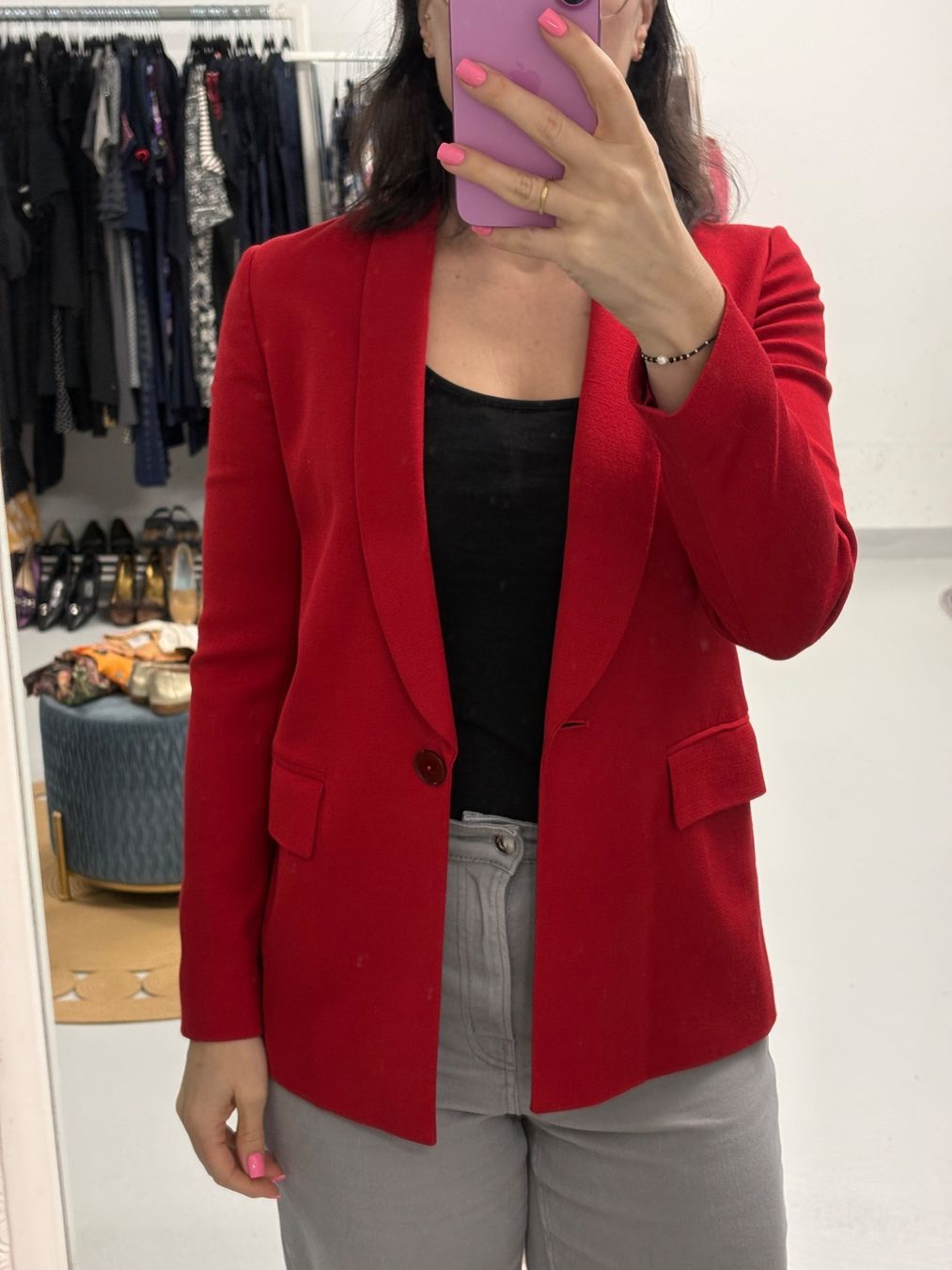 Massimo Dutti Giacche: Massimo Dutti gerader Blazer Viskose rot 34 – Nuovo (secondo la descrizione) da Regensdorf venduto da secondchancefashion 1