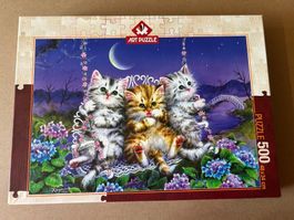 Art Puzzle - Süsses Katzen-Motiv - Puzzle mit 500 Teilen