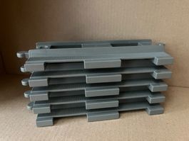 Lego Duplo Schienen altgrau gerade Gleise zur Eisenbahn