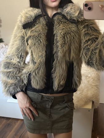 vintage faux fur winter jacket