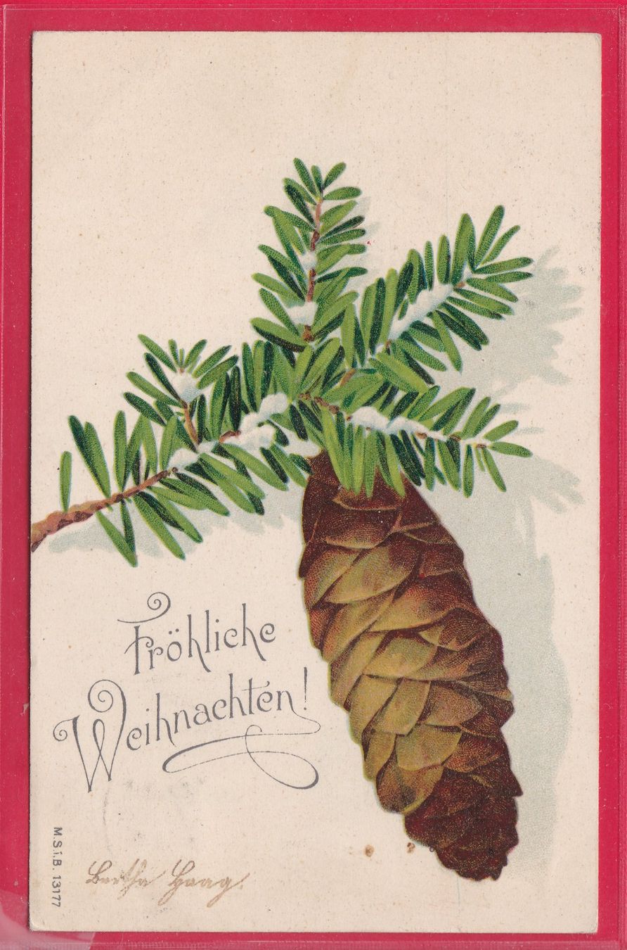 Cartoline postali: FRÖHLICHE WEIHNACHTEN, 23.12.1906 – Usato da Oberrieden venduto da Gebirgsstelze