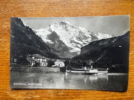 Alte Ansichtskarte, Interlaken Schiffstation, gelaufen1925