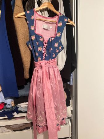 Dirndl Angermaier blau geblümt Grösse 36
