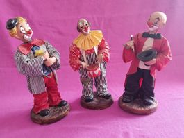 3 seltene Vintage Clowns von Sangiuliano Arte Italy – H: 23