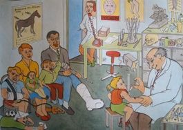 Schulwandbild Beim Arzt (Impfung) # poster