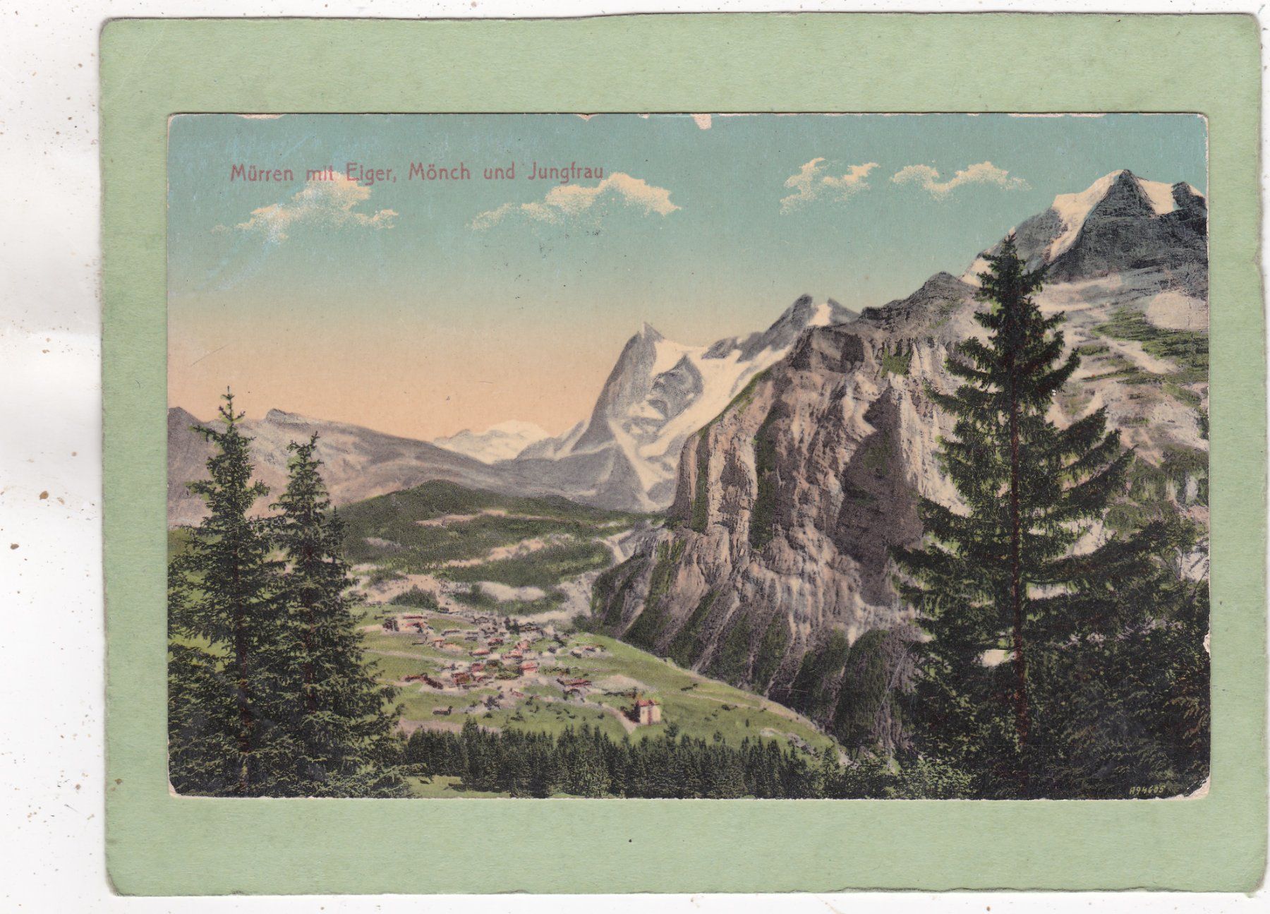 Cartoline postali: Mürren mit Eiger Mönch und Jungfrau 1911 – Usato da Herisau venduto da Lisegrat2008