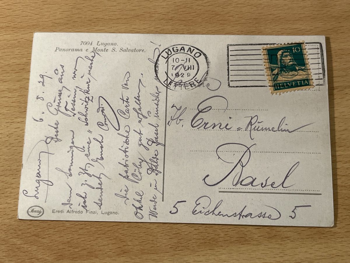 Cartoline postali: Alte Ansichtskarte Lugano Panorama, Monte S. Salvatore – Usato da Hinwil venduto da Chuan2 1