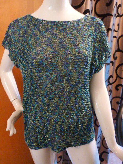 Pullover & Sweatshirts: Handgestrickter Pullover / Pullunder, Gr. 42, blau-grün % – Gebraucht aus Nunningen von Fashion-Ave51