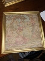 Wandbild Gobelin, Vintage, gerahmt Tappisserie antik