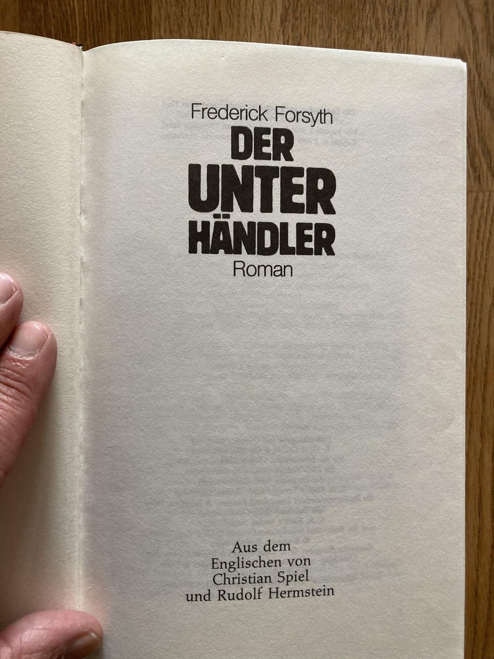 Bücher: Frederick Forsyth Der Unterhändler Hardcover – Gebraucht aus Wängi von Kaesli