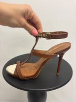 Zara Leder Riemchensandalen Braun Gold Gr. 39 Boho