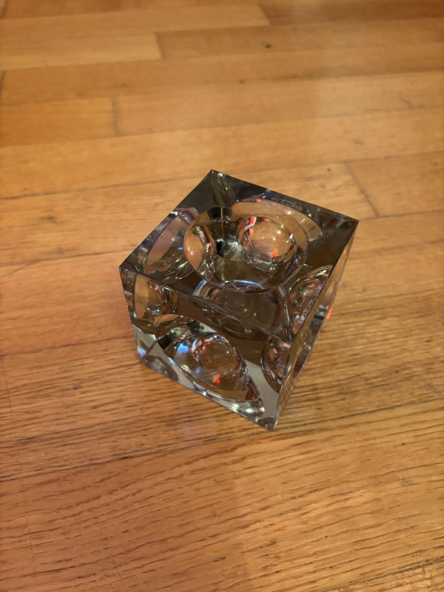 Murano Portacenere: Vintage ashtray glass cube 1980s – Usato da Lugano venduto da rrkivio