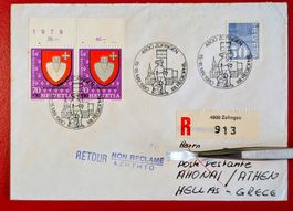 ZOFINGEN SONDERSTEMPEL AUTOMOBILP. GRIECHENLAND RETOUR 1980