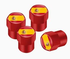 4 x Ventilkappen Spanien Auto Motorrad Velo 9mm