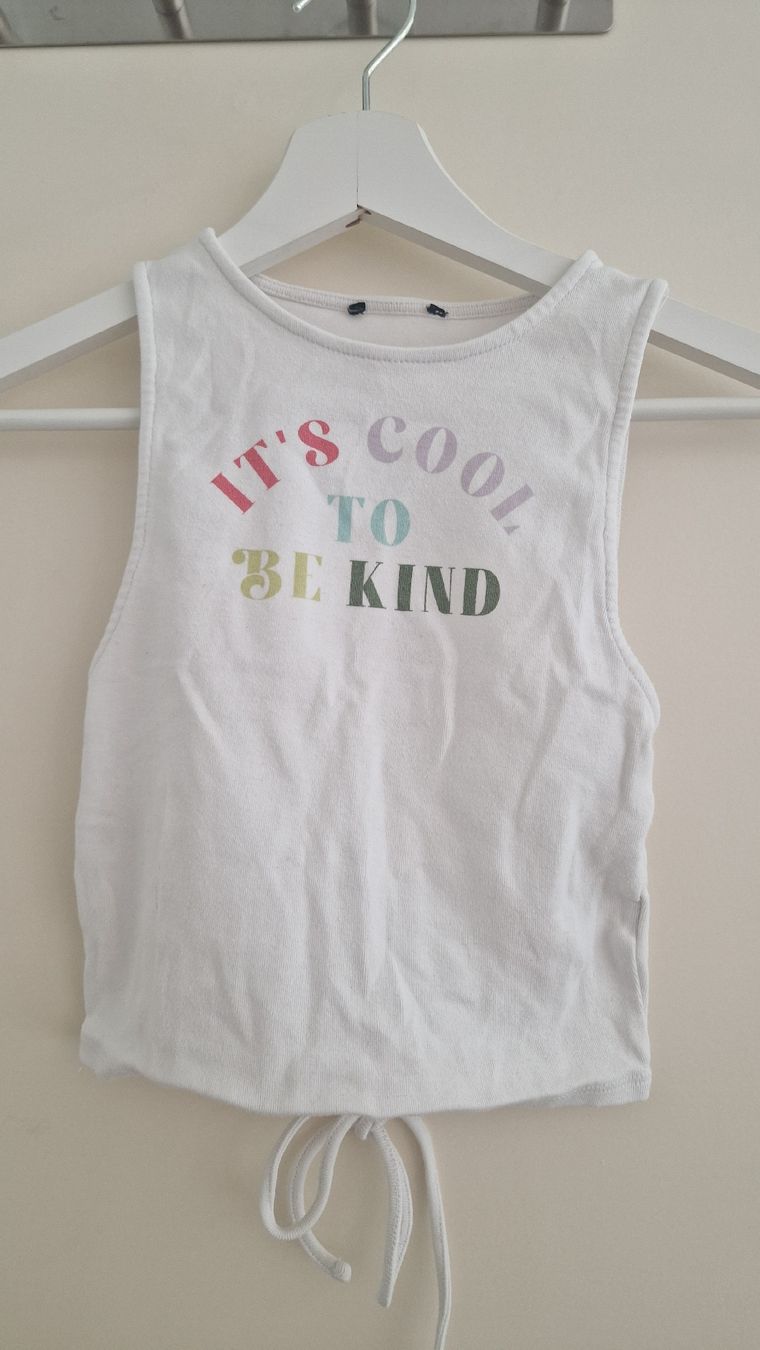 Tally Weijl Top: Sommerliches Top, weiss mit Spruch – Usato da Benglen venduto da Belen.abr