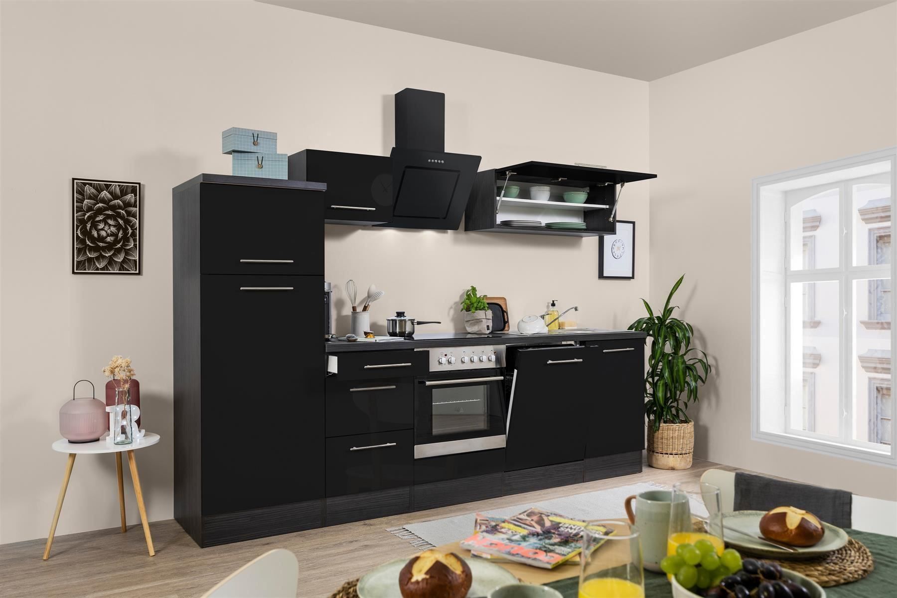 Cucine complete: 607 Küchenzeile Küchenblock 280cm E/SW - Küche Einbauküche – Nuovo e nell'imballaggio originale da Wallenwil venduto da toesstalvertrieb 2