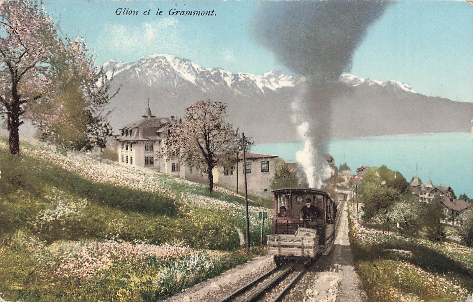 Ansichtskarten: Glion VD Bahn Genfersee Panorama – Gebraucht aus Biasca von Blenio71