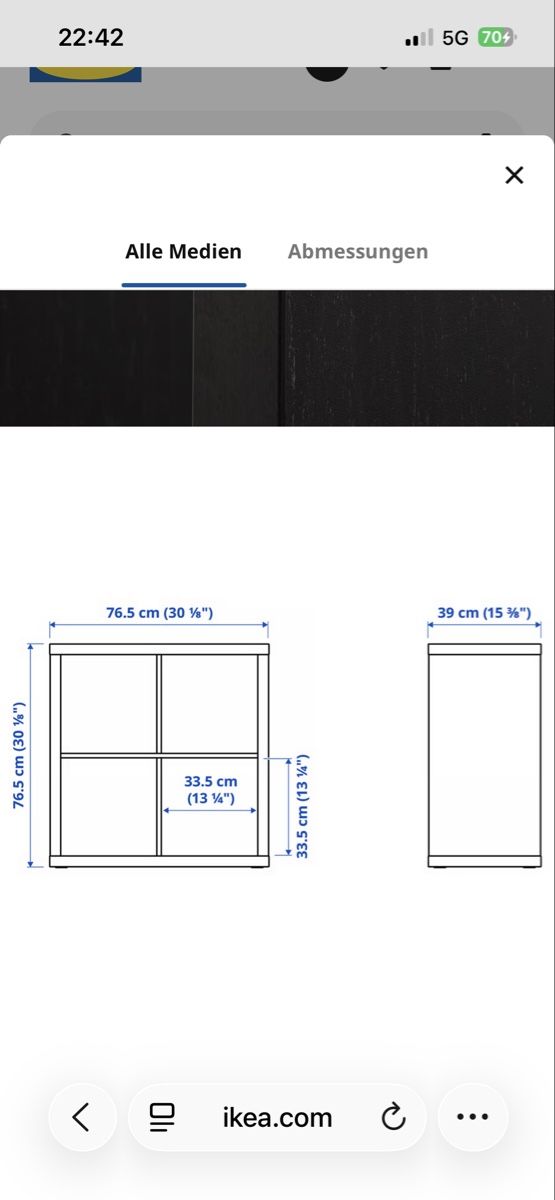 Scaffali: IKEA KALLAX Regal, schwarzbraun, 77x77 cm – Usato da Adliswil venduto da tob_v6kn 2