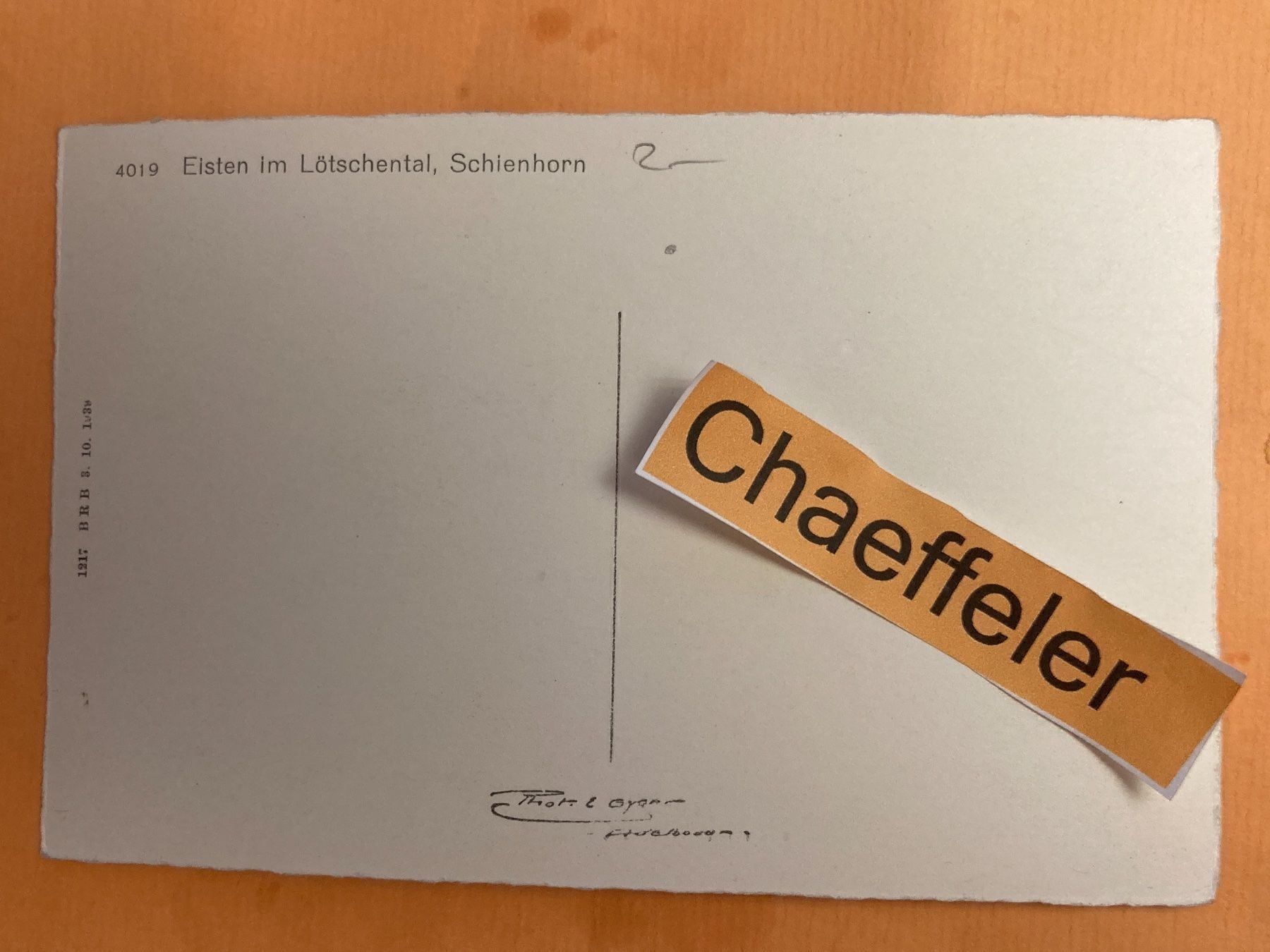 Cartoline postali: Eisten im Lötschental, Schienhorn – Usato da Zürich venduto da Chaeffeler 1