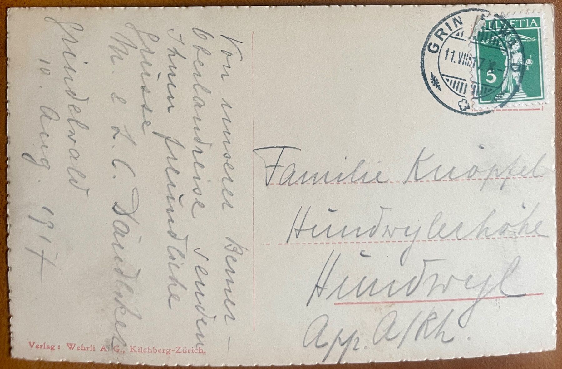 Cartoline postali: GRINDELWALD - 1917 – Usato da Lutry venduto da Ediego 1