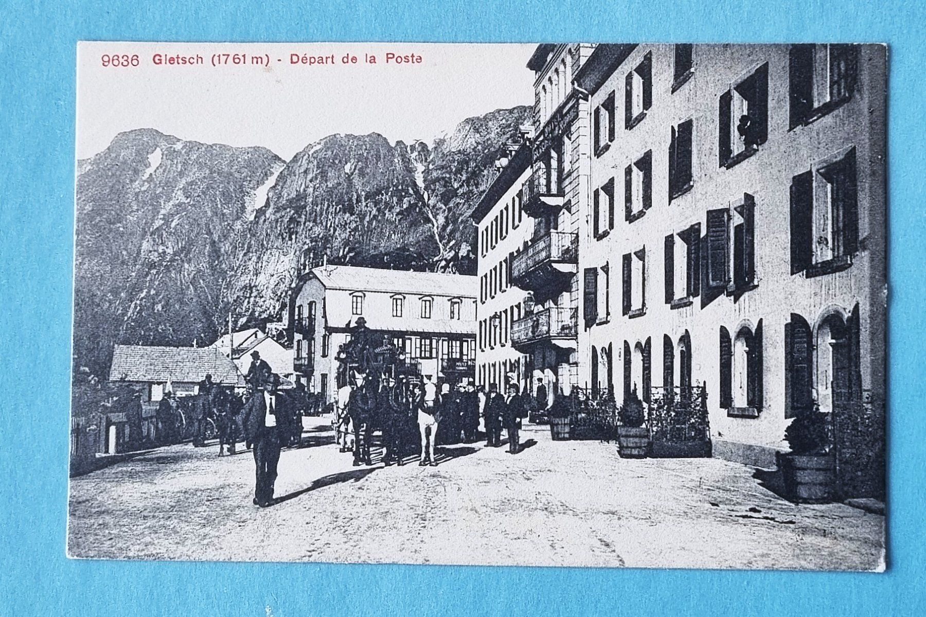 Ansichtskarten: Gletsch - Hotel - Abfahrt der Post - Simplonpost – Gebraucht aus Rothrist von RROENK