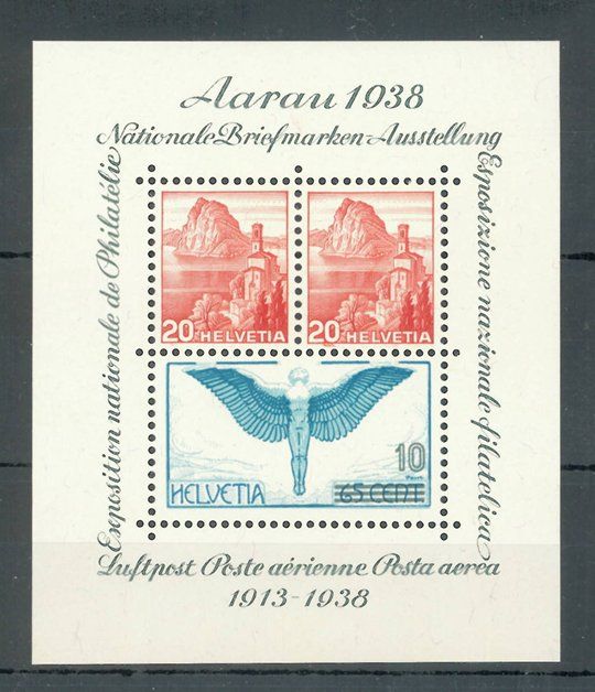 Tous les timbres: 1938 W11 Aarauer Block, Postfrisch ** – Neuf (Voir description) à Lupfig par lubor