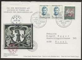 1966 Brief Tag der Briefmarke BASEL