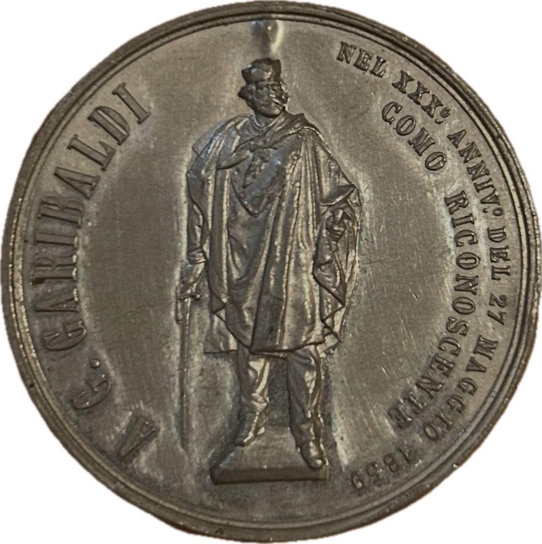 Medaillen: Giuseppe Garibaldi 1889 – Gebraucht aus Breganzona von Milesbo