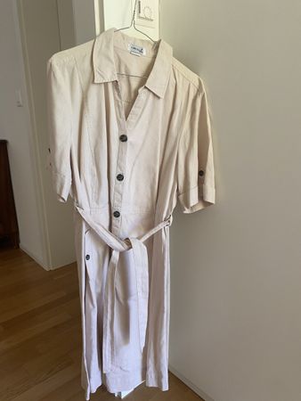 Schickes Hemdkleid reines Leinen beige