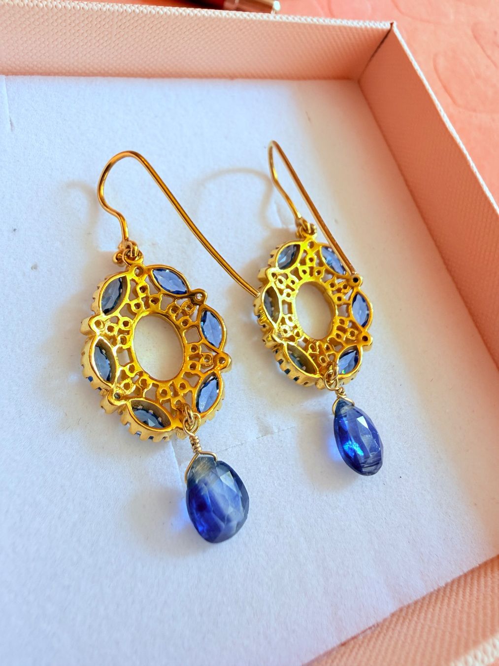 Orecchini pendenti & Orecchini a lobo: Boucles d'oreilles argent 925 et cyanite – Nuovo e nell'imballaggio originale da St-Maurice venduto da Sandrinette123 4