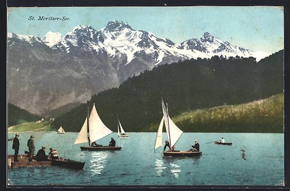 Cartes postales: St. Moritz, St. Moritzer-See mit Booten – D'occasion à Berlin par bartko-reher