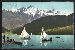 St. Moritz, St. Moritzer-See mit Booten