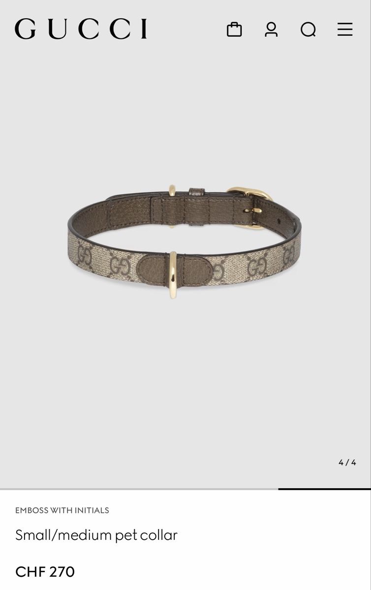 Gucci Guinzagli & Collari: Gucci Pet Collar - Small/Medium Dog Collar - Chic Accessory – Nuovo (secondo la descrizione) da Aarburg venduto da roc_9n2c 5