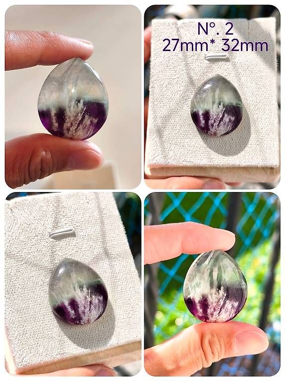 Minerali & Pietre curative: Fluorite à inclusions en forme de plumes no. 1-4 – Usato da Ursy venduto da tan_8qdl 3