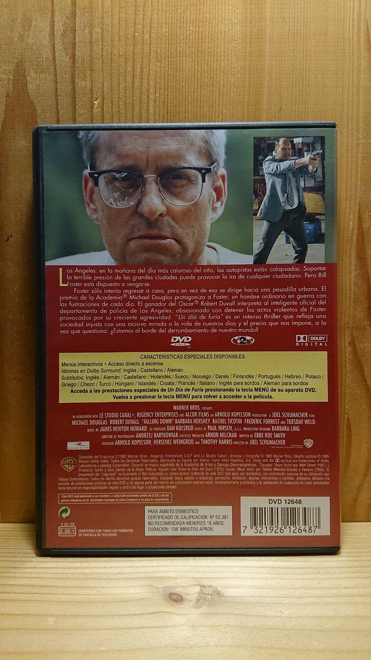 Tous les DVDs: FALLING DOWN DVD Italiänische Version mit Audio Deutsch – D'occasion à Wilderswil par Exebub 1