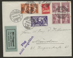 Flugpost Schweiz 1923 Basel Zürich München Luftpost