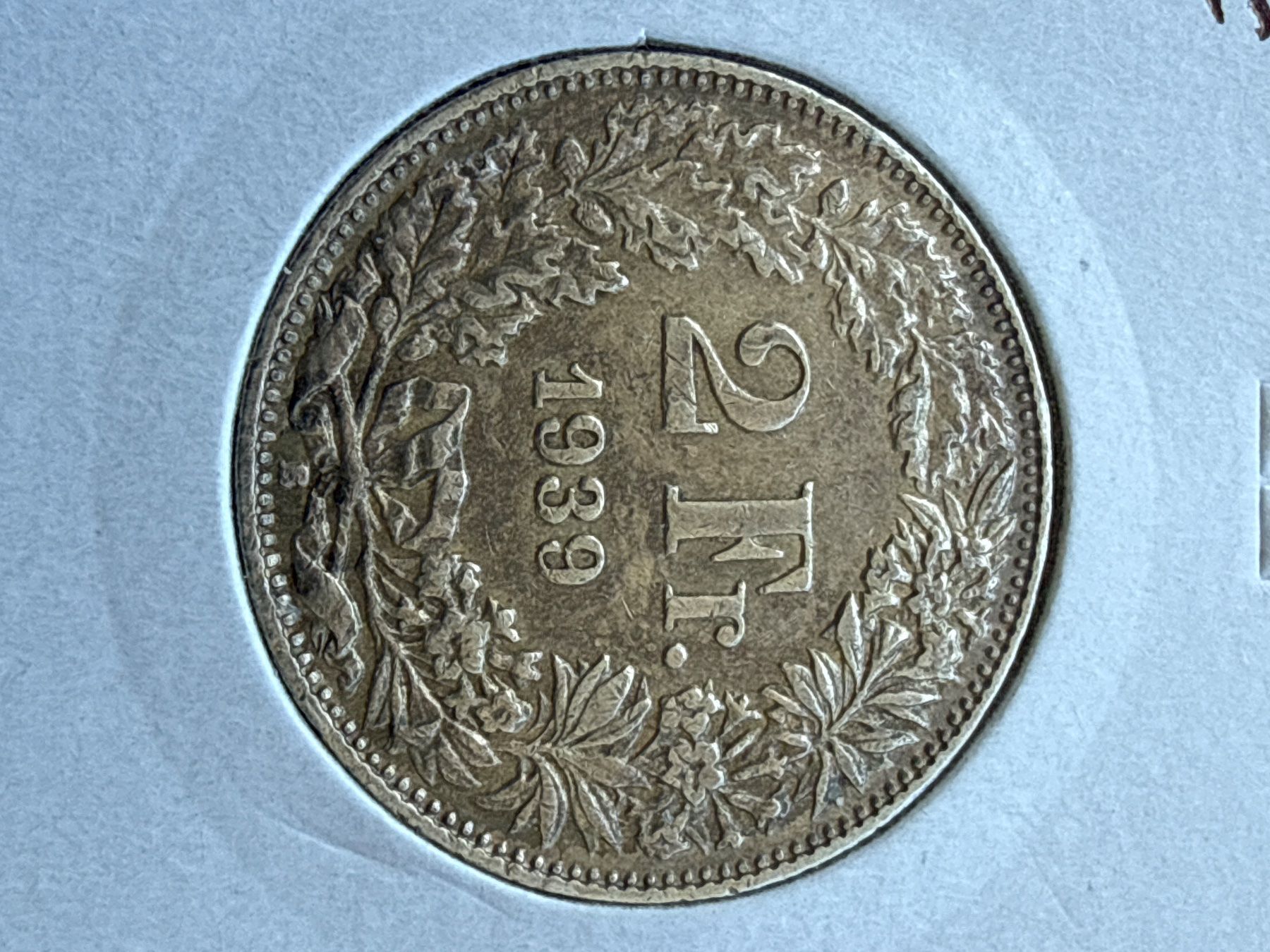 Tutti le monete: Swiss 2 francs 1939 Silver Coin – Usato da Pully venduto da ta571 1