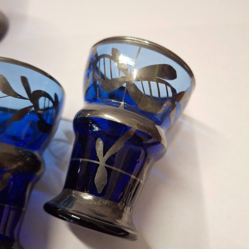 Murano Gläser: süsse Schnapsgläsli - Murano - kobaltblau mit Silveroverlay – Gebraucht aus Weggis von Mylemontree 2