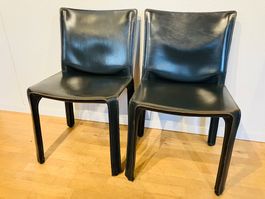 2 Stk. Cab 412 Design Stuhl Mario Bellini f. Cassina schwarz