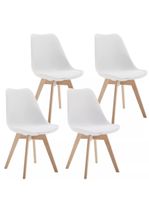 4er Set Esszimmerstühle mit Massivholz Beinen Küchenstuhl We