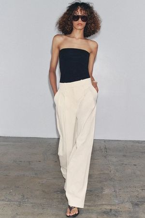 ZARA High Waits Wide Leg Hose Bundfaltenhose Gr.M  NEU 69.90