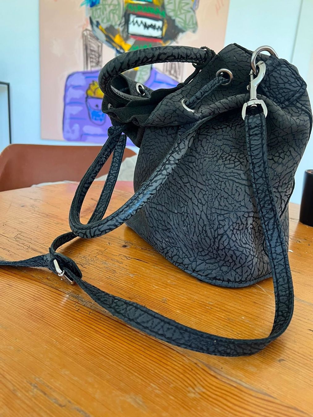 Taschen für Damen: Blaue Lederhandtasche – Gebraucht aus Zürich von lisitsyna 1
