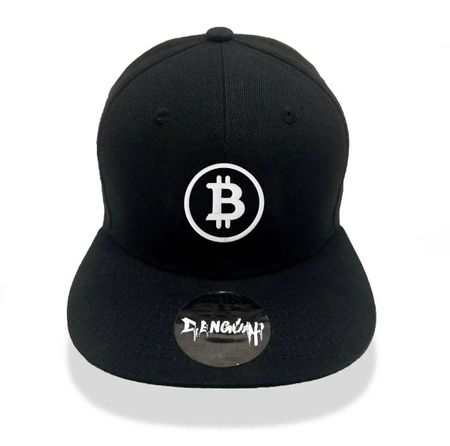 White Bitcoin-Logo 3D Embroidered Snapback Cap – Limited