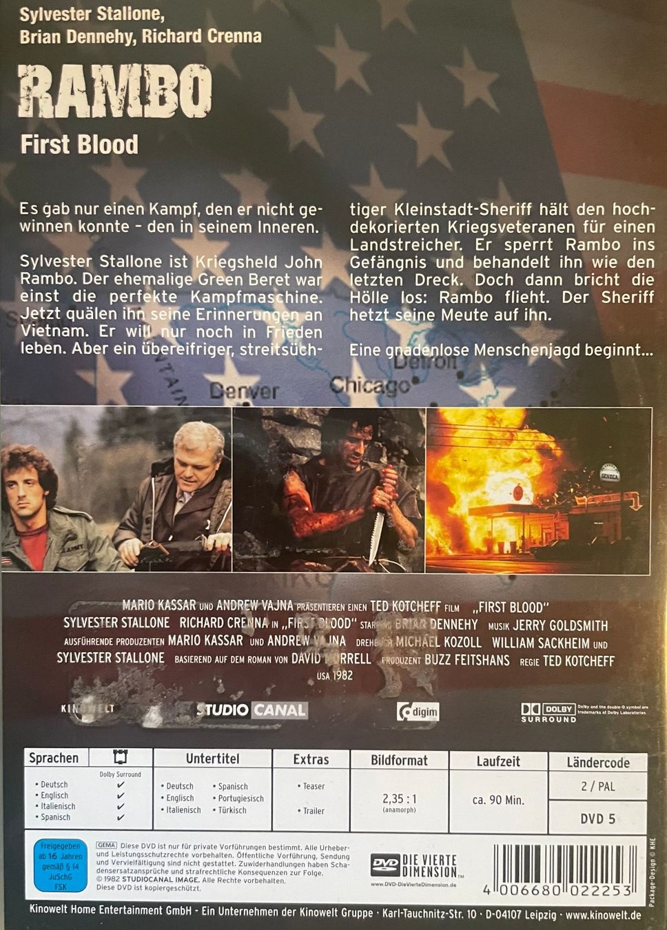 Tutti i DVDs: Rambo - First Blood (Sylvester Stallone) – Usato da Brunnen venduto da Barfly5 1
