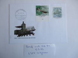 Sonderbrief mit Ort Ersttagsstempel 6354 Vitznau