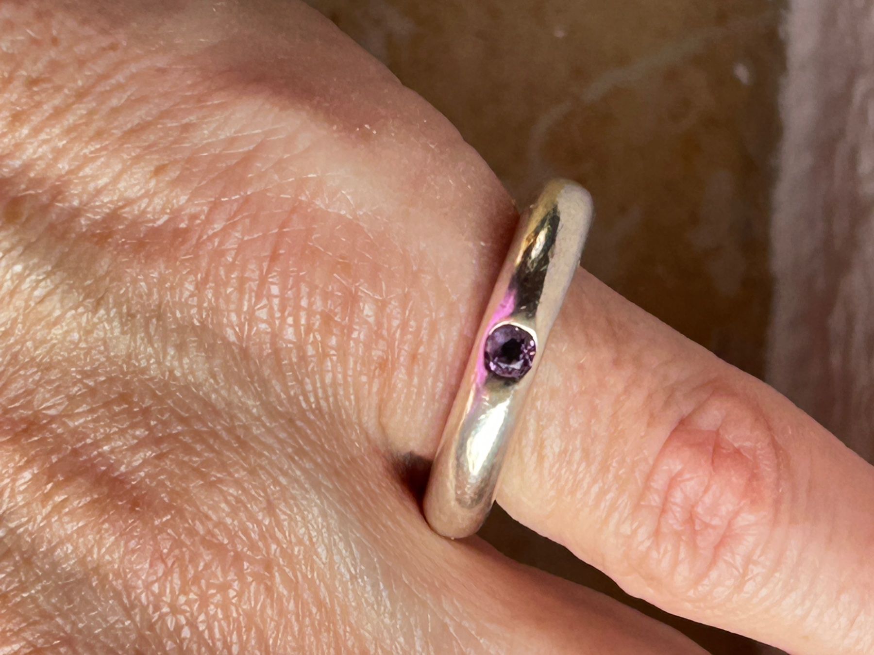 Anelli: Silberring mit Amethyst Stein, Grösse 52 – Usato da Dittingen venduto da Bijoubelle 2