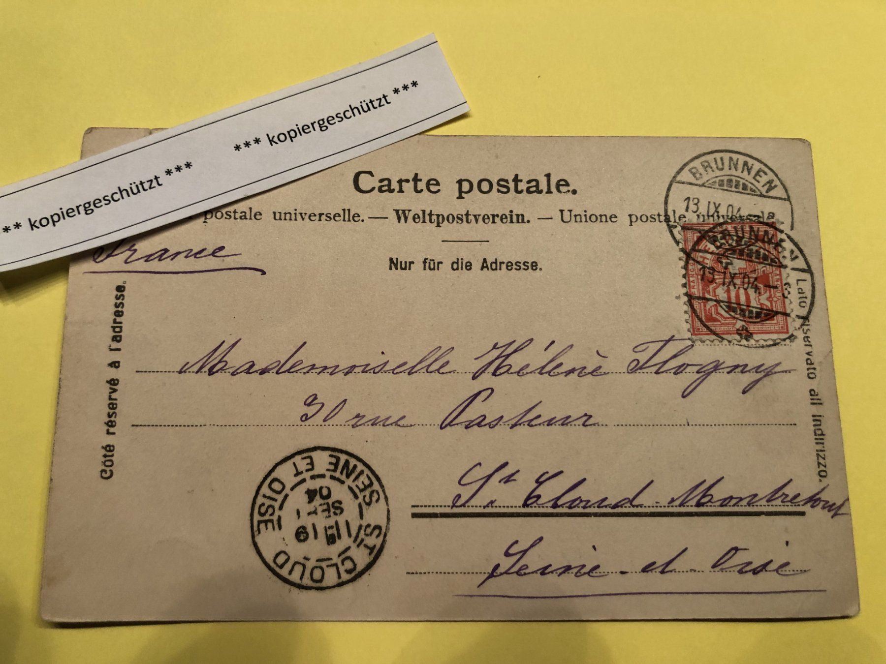 Ansichtskarten: Axenstrasse, AK alt, 18.09.1904, Brunnen – Gebraucht aus Hefenhofen von Bierinder 1