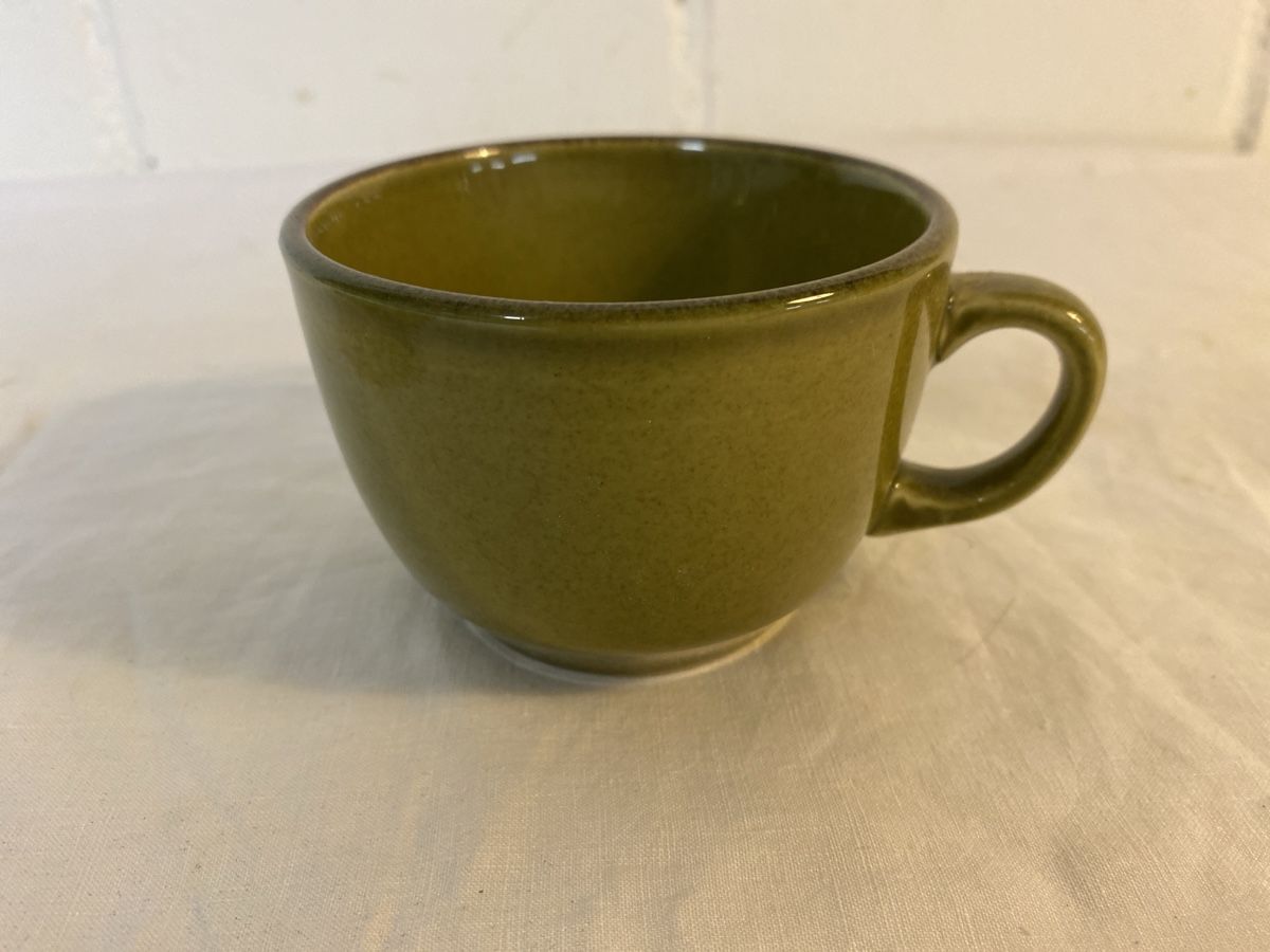 Rössler Tazze: Vintage Kaffeetasse mit Unterteller, grün – Usato da sursee venduto da trilli-tralli 4