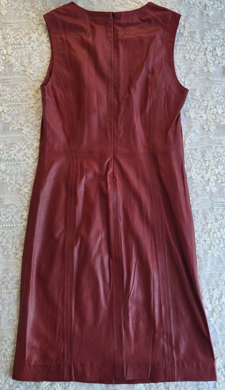 Vestiti: Elegantes rotes Lederkleid, Gr. S, ein Hingucker! – Usato da Rheinsulz venduto da Gilea 2